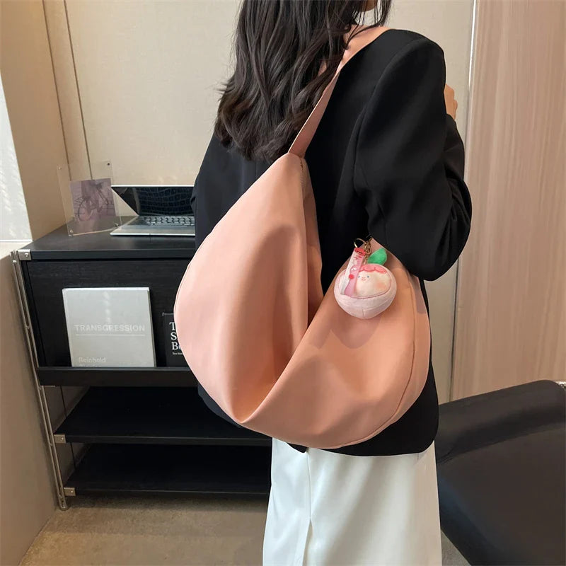 eybag Women's Crossbody Hobo Bags Large Capacity Fluffy Canvas Shoulder Bag Casual Sport Handbags Female Travel School Messenger Bag