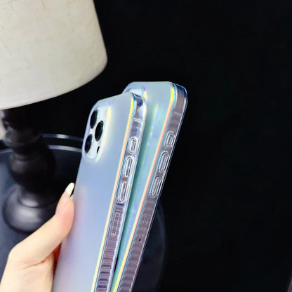 eybag Bling Shiny colorful Laser Silver Sand Gradient Phone Case For iPhone 11 12 13 14 15 Pro Max Shockproof Lens Soft IMD Cover