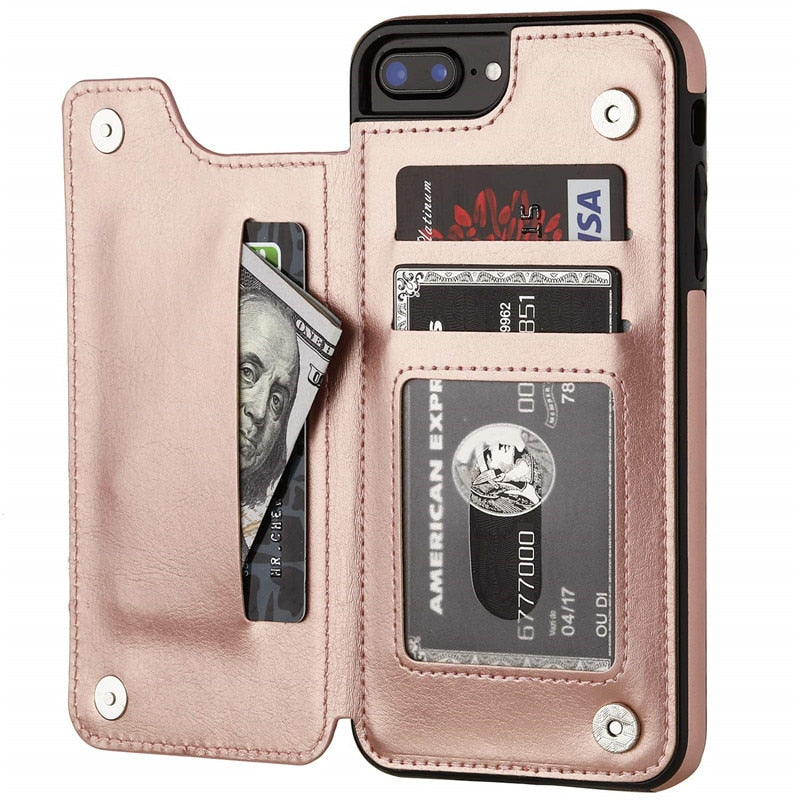 eybag Retro PU Flip Leather Case For iPhone 13 12 11 Pro Max XS Multi Card Holder Phone Cases For iPhone X 6 6S 7 8 Plus SE2022 Cover