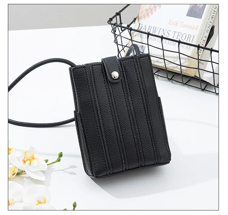 eybag Fashion Women Phone Bag PU Leather Wallet Ladies Bucket Shoulder Messenger Bag Small Design Female Clutches Purse