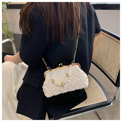 Lkblock Fashion Pearl Handle Handbag For Women Luxury Banquet Women's Bag Trend Ladys Evening Clutch Purse Party Bag Corssbody Bags