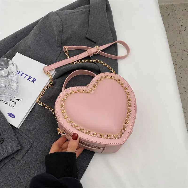 eybag Chic Sweet Heart Crossbody Bags For Women Leather Handbags JK Lolita Bag Solid Kawaii Shoulder Bag Uniform PU Bolso Mujer 2024