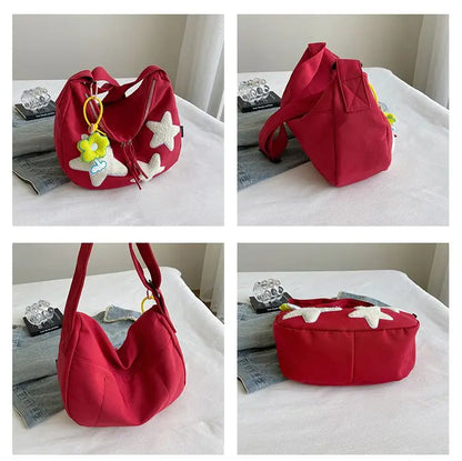 eybag Star Y2k Messenger Bag Women New Harajuku Cute Canvas Casual Tote Crossbody Bag Ladies Red Bolsa Mujer Aesthetic