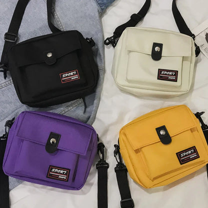 eybag Small Canvas Shoulder Bag Women Casual Canvas Mini Handbags Black/Beige/Purple/Yellow Crossbody Bags Harajuku Style Shoulder Bag