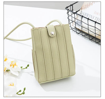 eybag Fashion Women Phone Bag PU Leather Wallet Ladies Bucket Shoulder Messenger Bag Small Design Female Clutches Purse