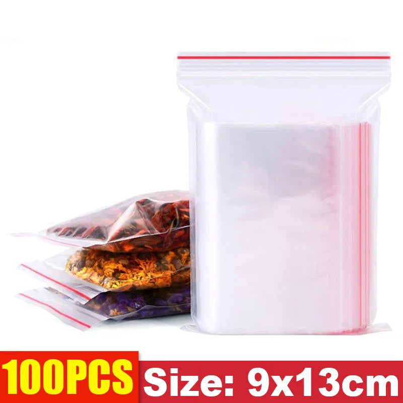 eybag Thicken Zipper Sealed Bags Clear Plastic Storage Bag for Small Jewelry Food Packing Reclosable Zippers Sealing Pouch