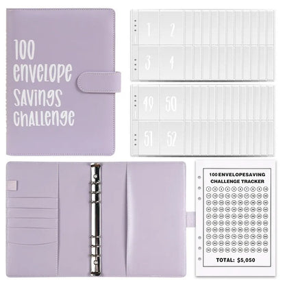 eybag 100 Envelope savings Challenge Loose Leaf Couple Cash Budget Planning Notebook Savings Envelopes Binder with The Pvc Lovers