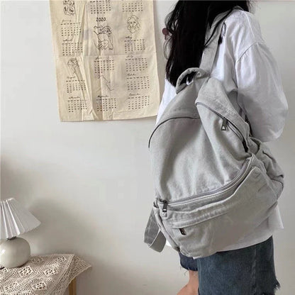 eybag Women's Bag Pack Trend Techwear Harajuku Canvas Aesthetic Gothic School Backpacks For Women Rucksack Korean Style Mochila