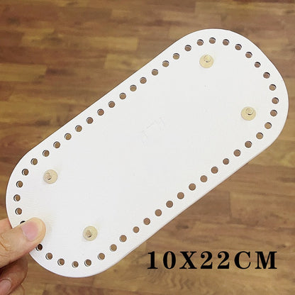 eybag 10x22/12x25cm Long Oval Bottom For Knitted  PU Leather Bag Accessories Handmade Bottom With Holes Crochetbag Base Wholesale