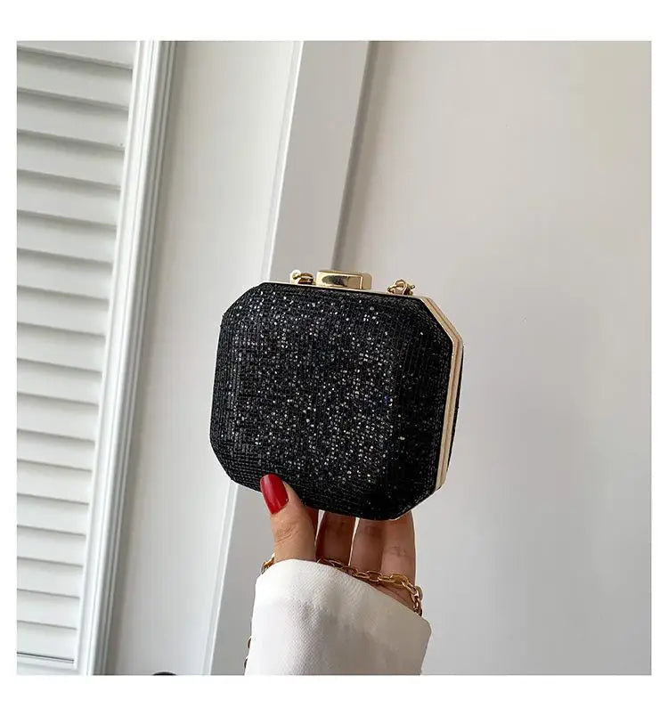 eybag Women's Luxury Shiny Diamond Evening Bag Box Shape Banquet Handbag Ladies Trend Rhinestone Party Bling Purse Money Clutch