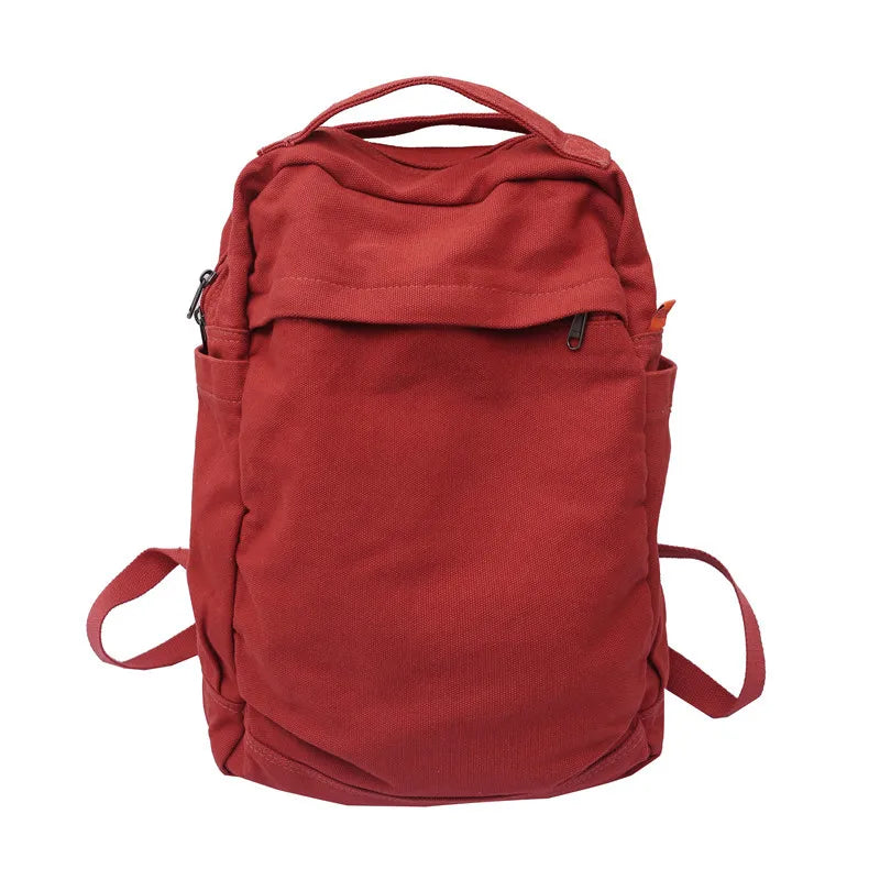 eybag New Women Backpack Canvas Rucksack Casual Solid Color Daypack Large Capacity School Bag for Unisex Book Bag