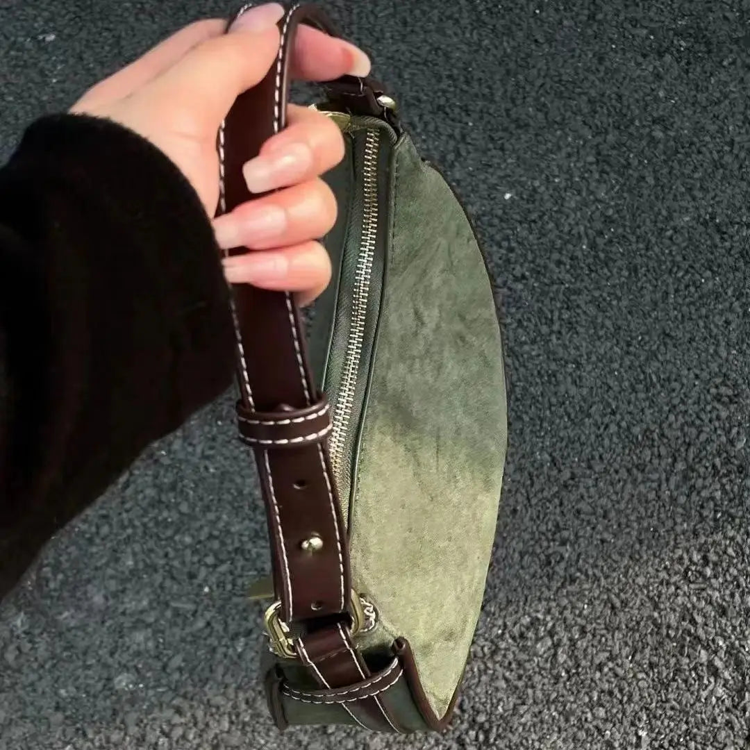 eybag Casual Green Underarm Bag Women New Vintage Hot Girls Leather Solid Shoulder Bag Female Retro Elegant Y2k Handbag Purse