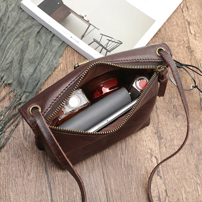 eybag Soft Genuine Leather Women Messenger Bag Female Real Leather Crossbody Shoulder Bags Small Handbag Retro Phone Bag for Girls