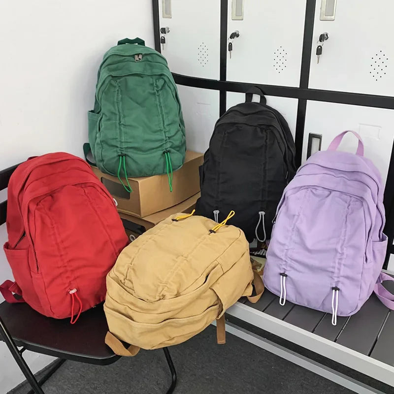 eybag New Vintage Canvas Backpack Schoolbag for Teenage Girls Boys Mochila Woman Man Rucksack High Quality