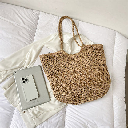 eybag Casual Design Straw Weave Bags Trend Luxury Women Shoulder Bag Fashion Female Beach Handbags Large Capacity Travel Tote Bag Sac