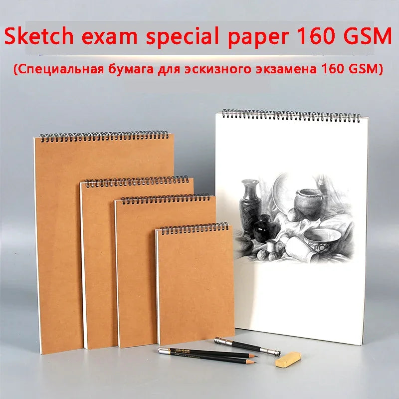 eybag Professional sketchbook Thick paper Spiral notebook Art school supplies Pencil drawing notepad stationery cute gel pens pencil