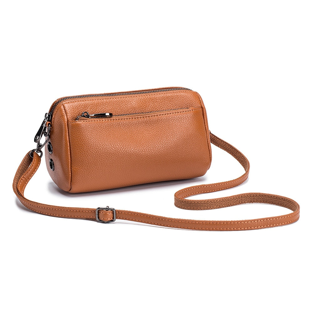 eybag Soft Genuine Leather Women Messenger Bag Female Real Leather Crossbody Shoulder Bags Small Handbag Retro Phone Bag for Girls