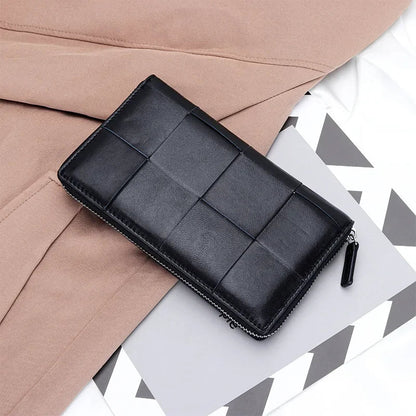 eybag 2024 New Fashion Genuine Leather Women Long Wallets Real Leather Female Luxury Brand Design Clutch Girl Lady Gift Cash Purse