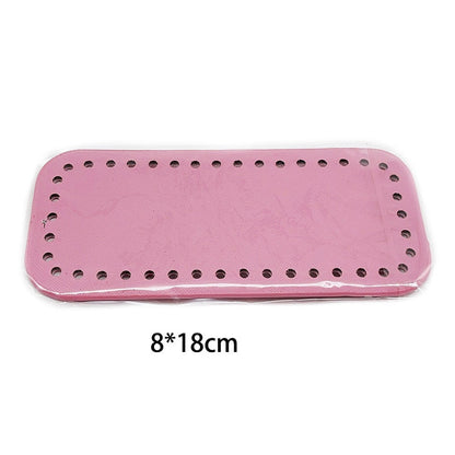 eybag 8x18cm Oval Long Bottom for Knitted Bag PU leather Bag Accessories Handmade Bottom With  holes DIY Crochet Bag Bottom