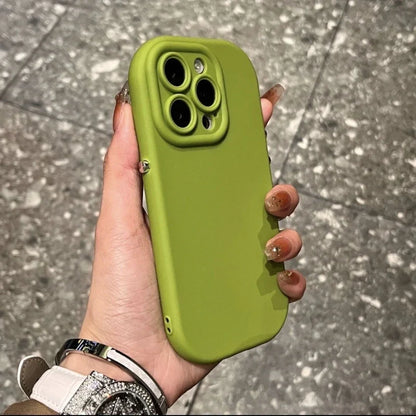 eybag Candy Color Shockproof Silicone Phone Case For iPhone 15 14 13 12 11 Pro Max X XR XS Lens Protection Soft TPU Back Cover Coque