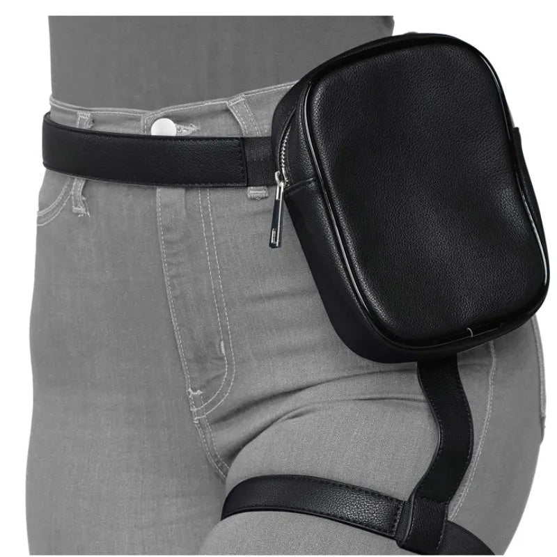 eybag Women's Sexy Waist Bag Leather Thigh Wallet Cool Girl  Wallet Outdoor Hiking Motorcycle Strap Waist Bag Cosmetic Storage Pouch