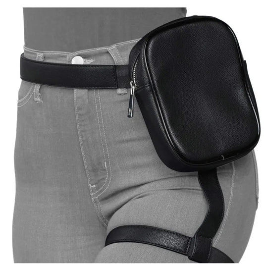 eybag Women's Sexy Waist Bag Leather Thigh Wallet Cool Girl  Wallet Outdoor Hiking Motorcycle Strap Waist Bag Cosmetic Storage Pouch