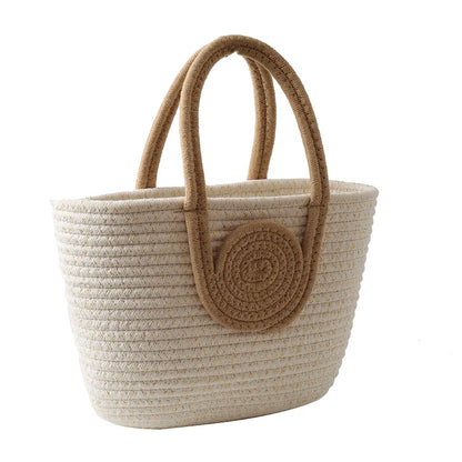 eybag New Large Capacity Girls Straw Braided Handbag Women's Out Commuter Tote Bag Female Simplicity Casual Summer Beach  Shoulder Bag