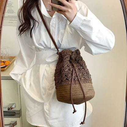 eybag New Hot Selling 2024 Fashion Women's Bag High Quality Bohemian Style Hollow Weaving Crossbody Bag Unique Design Commuter Bag