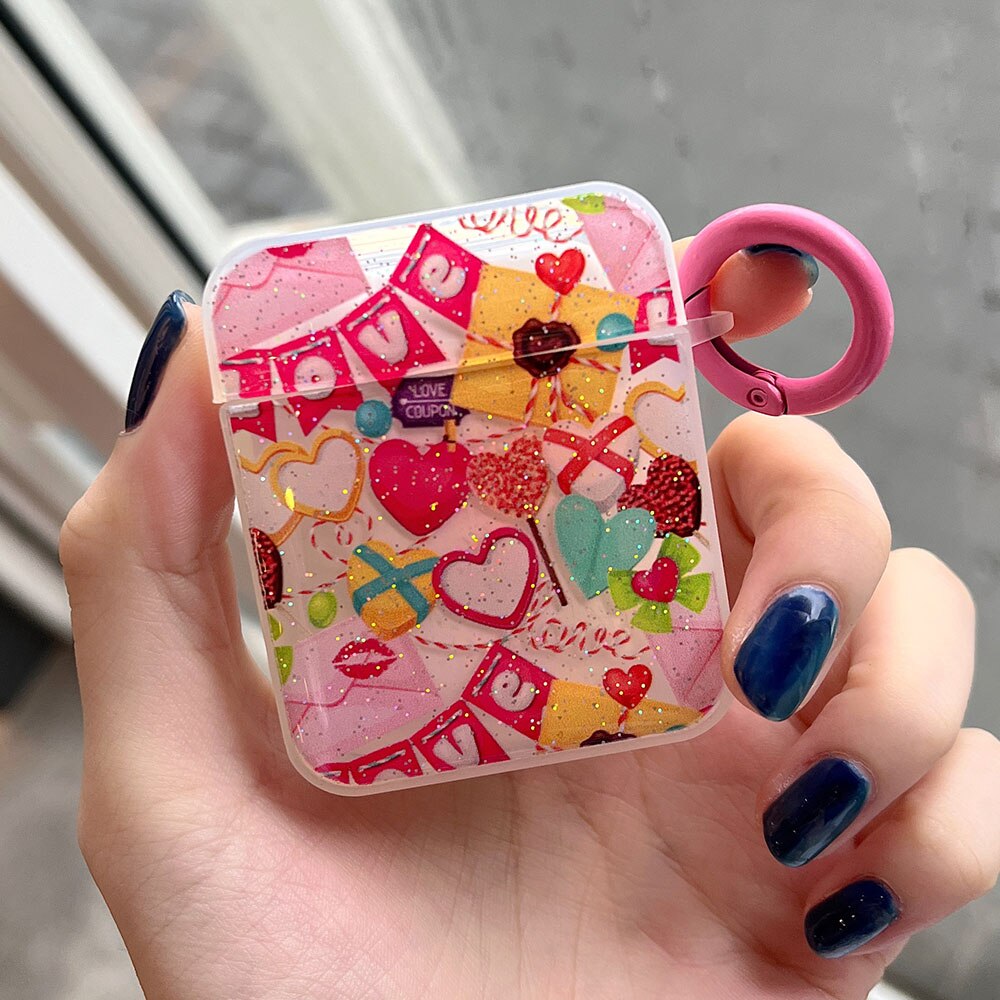 eybag Luxury 3D Bling Hearts Soft Wireless Earphone Case For AirPods Pro 2 1 Case Cute Protective Cover for AirPod Air Pods 2 3 Capa