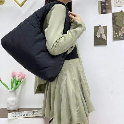 eybag Puffy Padded Shoulder Bag Cotton Quilting Handbags Soft Warm Cloud Armpit Bags for Women Large Space Down Shopper Purses Clutch