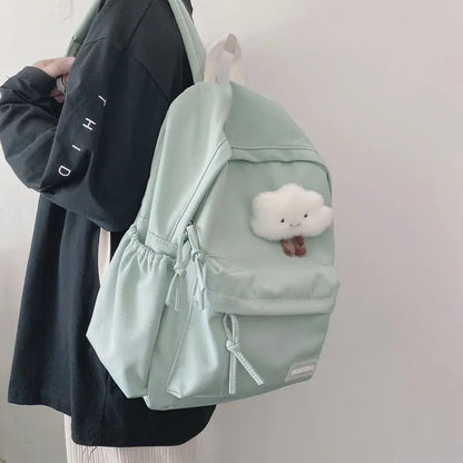 eybag Schoolbag Female Student Korean Version Female Junior High School College Solid Color Backpack Versatile High-value Backpack