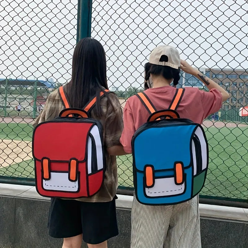 eybag 2D Backpack with 3D Stereoscopic Design - Large Capacity Dual Shoulder Bag for Cosplay and Otaku Fans