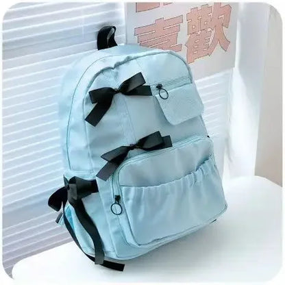 eybag Japanese Cute Bow Backpacks High Capacity Trendy Backpacks for Students Korean Ins Casual Versatile Commuting Traveling Bag Y2k