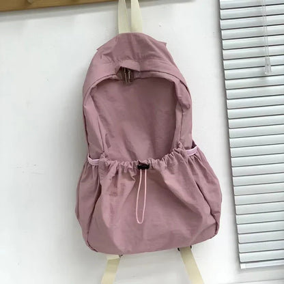 eybag Fashion Ruched Drawsting Backpacks For Women Casual Nylon Backpack School Light Weight Students Bag Large Capacity Travel Bag