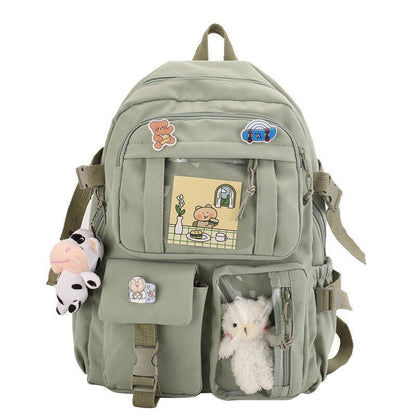 eybag Cute Student Backpacks Waterproof Multi-Pocket Nylon Multifunction  School Backpack for Female Girls Kawaii Laptop Book Pack New