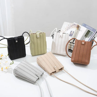 eybag Fashion Women Phone Bag PU Leather Wallet Ladies Bucket Shoulder Messenger Bag Small Design Female Clutches Purse