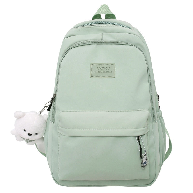 eybag Waterproof Solid Color Nylon Women Backpack School Bag For Teenagers Girls Travel Backbag Students Bag Kawaii Bookbag Mochilas