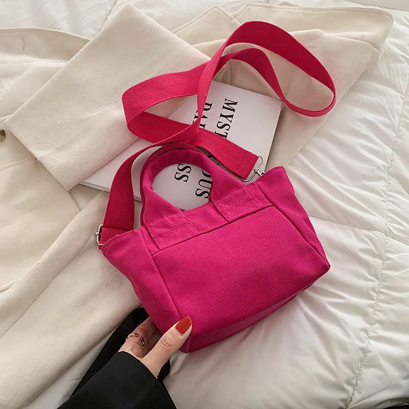 eybag Women Canvas Shoulder messenger Bag Casual Shopping Bags Students Book Bag Cotton Cloth Handbags small cute Tote For Girls