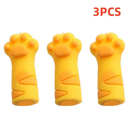 eybag 3Pcs/Set Kawaii Cat Pencil Cap Cartoon Silicone Pen Topper Covers For Kids Cute Pencil Extender Stationery School Supplies