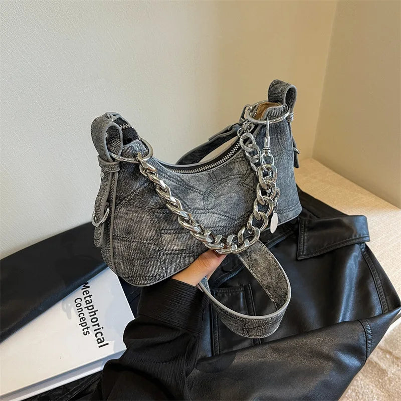 eybag Spring Denim Chain Crossbody Bags For Women Trend 2024 Women's Shoulder Hand Bag Woman Korean Popular Women's Luxury Designer