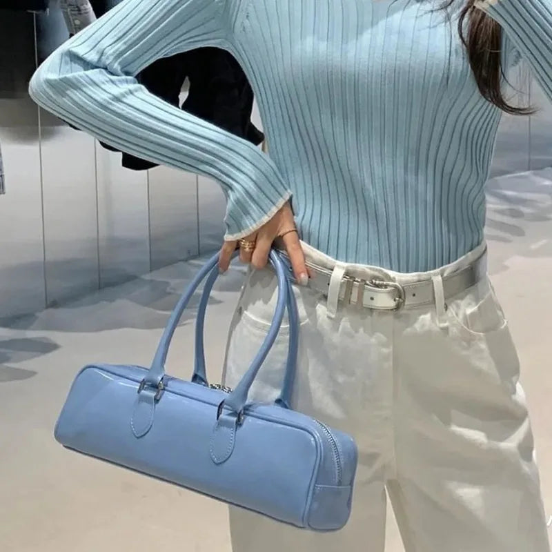 eybag PU Leather Shoulder Bags for Women 2024  Trend Designer Underarm Bag Female Handbag and Purses Solid Color  Bolsa Feminina