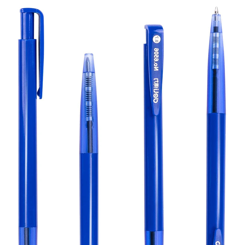 eybag DELI-Bullet Tip Ballpoint Pen Set, Fine Point 0.7mm, Blue Ink, Office and School Supplies, Stationery