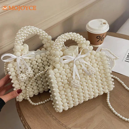 eybag Luxury Handmade Pearl Purses Ladies Wedding Bridal Party Beaded Evening Bag Magic Handbags Designer Crossbody Bag Women's Wallet