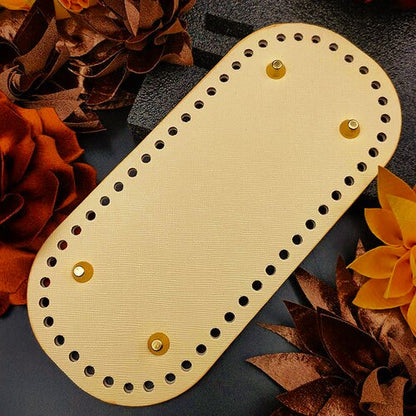 eybag 10x22/12x25cm Long Oval Bottom For Knitted  PU Leather Bag Accessories Handmade Bottom With Holes Crochetbag Base Wholesale