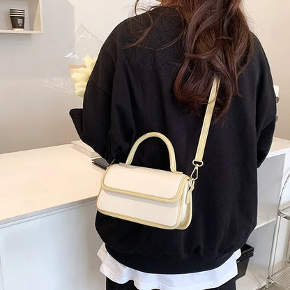 eybag High Quality Pu Leather Shoulder Bag Fashion Small Handbag Women Solid Color Ladies Crossbody Bags Flap Square Bag Female