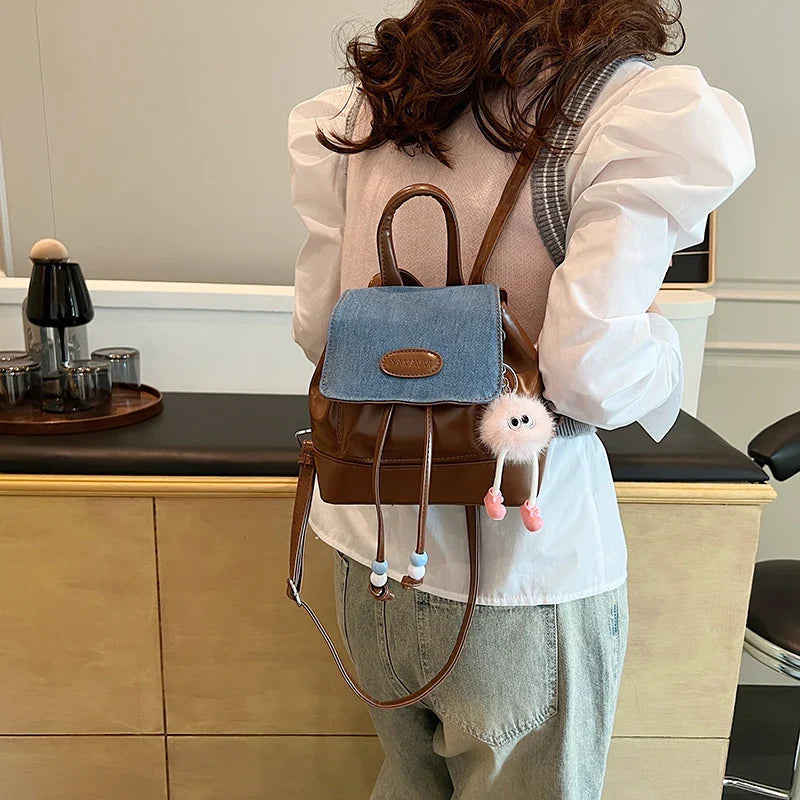 eybag Mini Backpack for Women PU Leather Multifunction Crossbody Bag Ladies Phone Pouch Pack Luxury Brand Shoulder Bag Casual Backpack