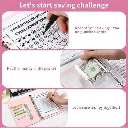 eybag 100 Envelope savings Challenge Loose Leaf Couple Cash Budget Planning Notebook Savings Envelopes Binder with The Pvc Lovers