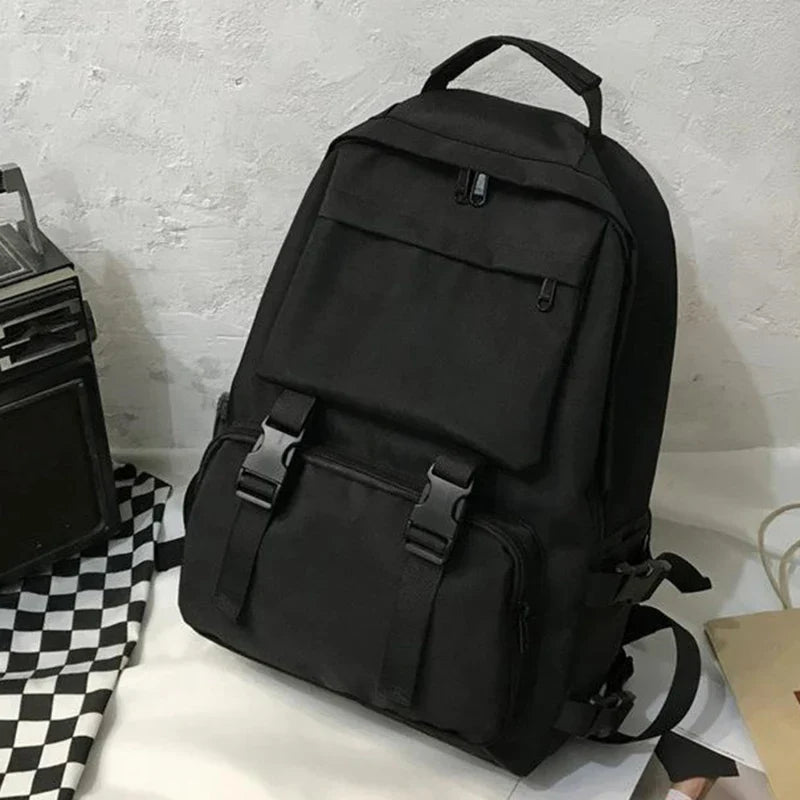 eybag Simple Backpacks Large Capacity Travel Bag Solid Harajuku Student Schoolbag Backpack Women Man Bag Unisex High Street