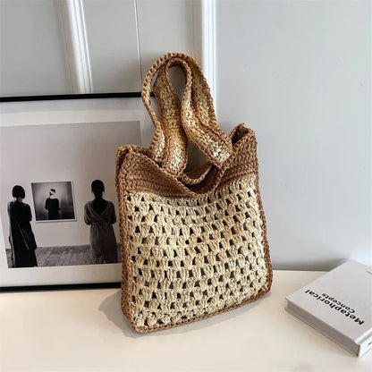 eybag Designer Straw Beach Shoulder Bags Women Handbags and Purses New Trendy Summer Travel Holiday Bags High Quality