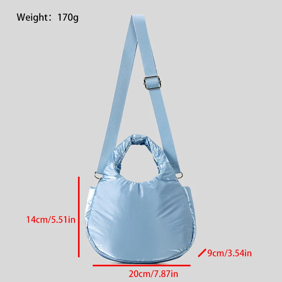 eybag Cute Small Puffer Bag Padded Women Handbags Lightweight Nylon Shoulder Crossbody Bags Mini Tote Bag Casual Female Purses 2024